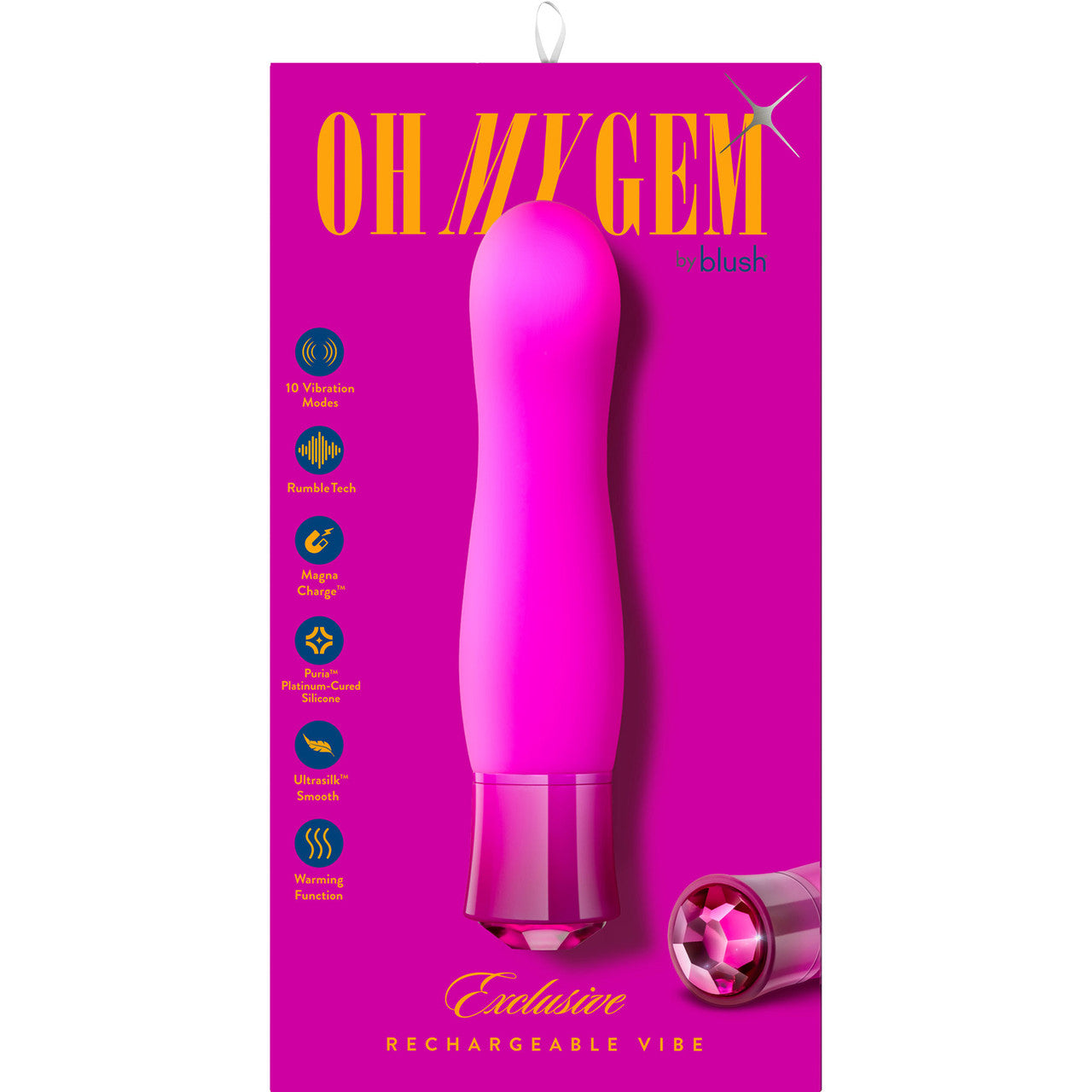 Oh My Gem Exclusive Rechargeable Waterproof Silicone Warming G-Spot Vibrator By Blush - Tourmaline