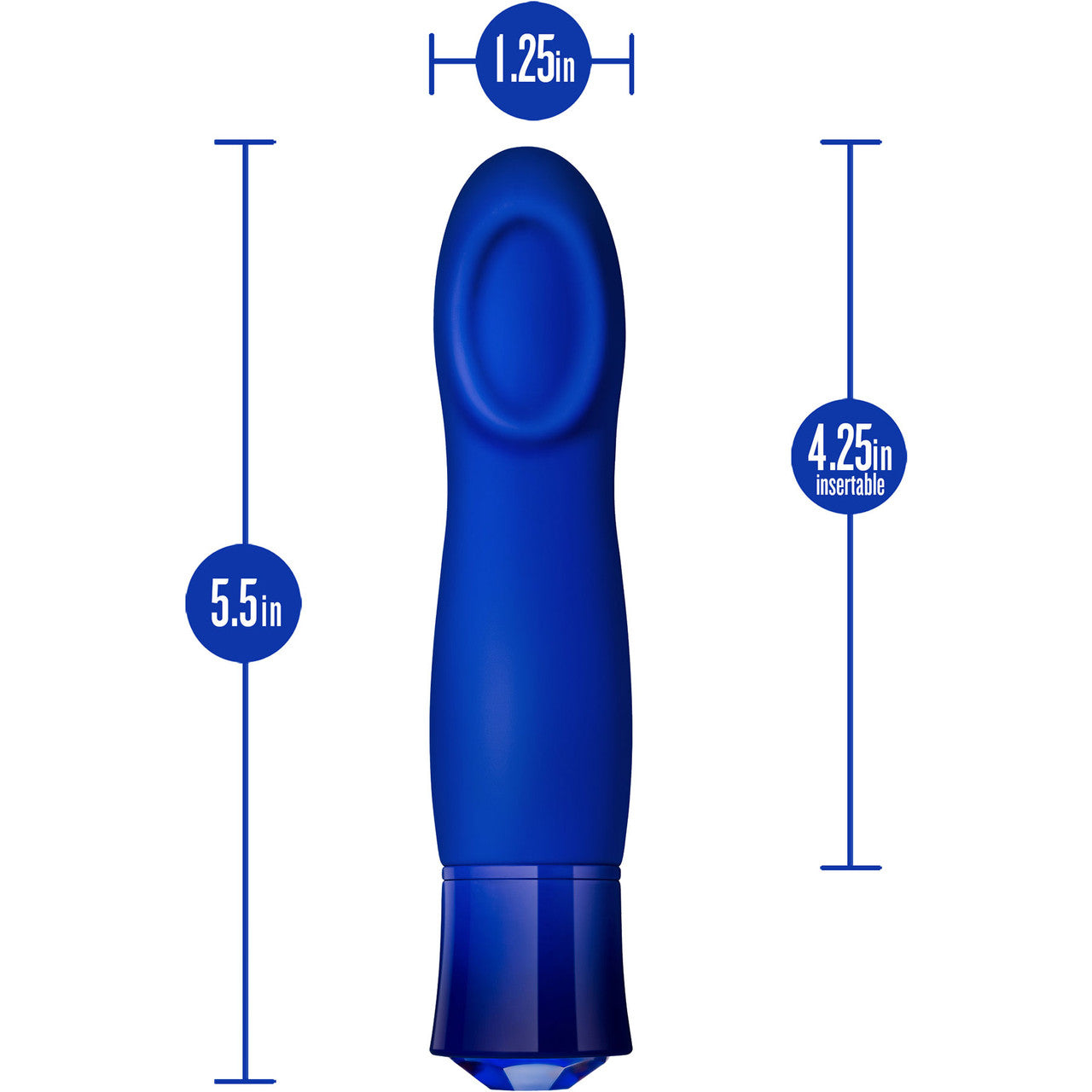 Oh My Gem Mystery Rechargeable Waterproof Silicone Warming Vibrator By Blush - Sapphire