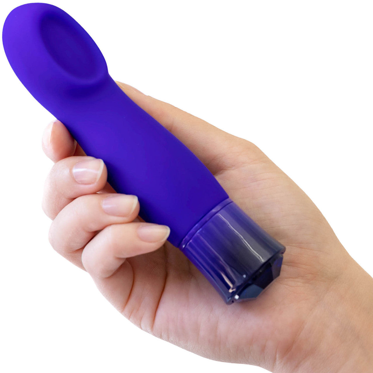 Oh My Gem Mystery Rechargeable Waterproof Silicone Warming Vibrator By Blush - Sapphire