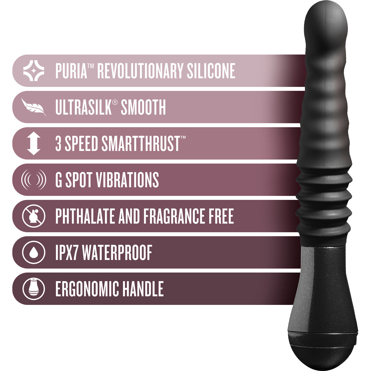 Temptasia Lazarus Thrusting Silicone Rechargeable Waterproof G-Spot Dildo By Blush