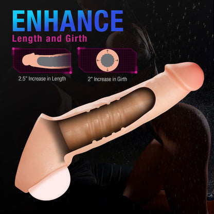 Performance Plus Silicone Realistic Penis Extender Sleeve With Ball Strap By Blush