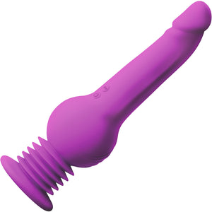 Impressions New York Gyro-Quake Rechargeable Thumping Vibrating Silicone Dildo By Blush - Purple