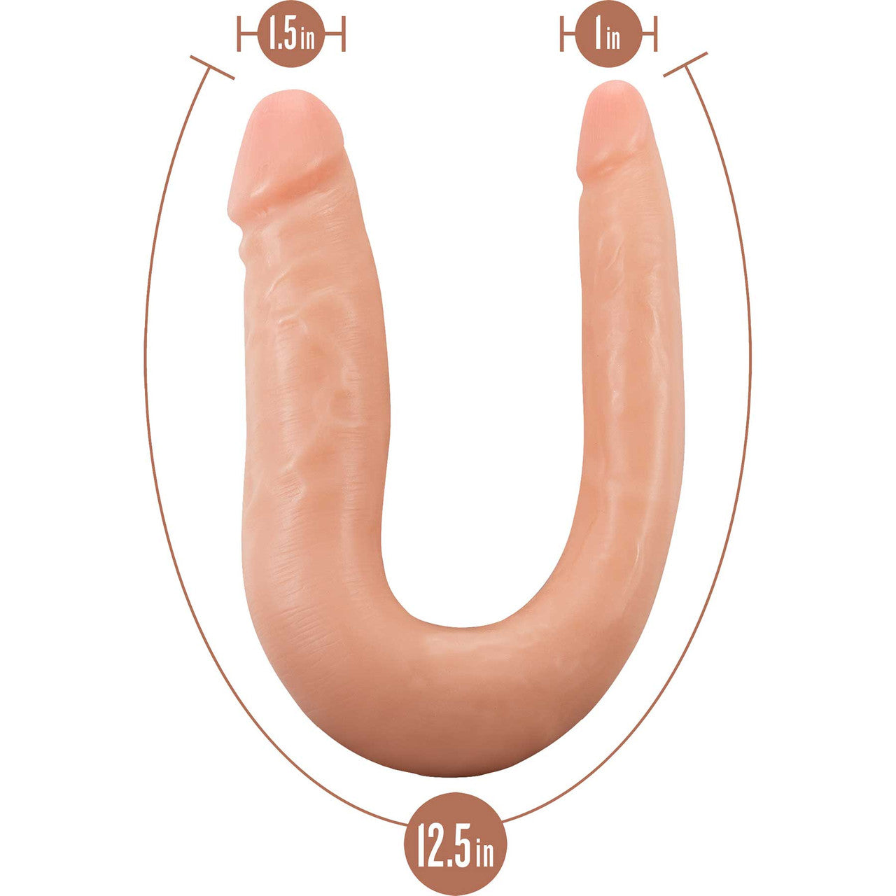 Dr. Skin Dr. Double 12.5" Realistic Silicone Mini Double Dildo By Blush - Vanilla