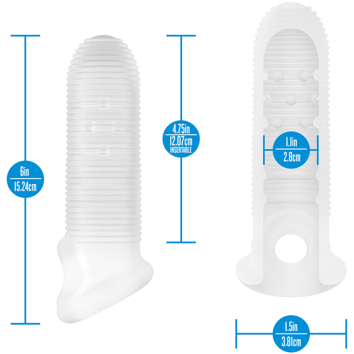 Performance Plus Silicone Penis Sleeve With Ball Strap By Blush - Mercenary