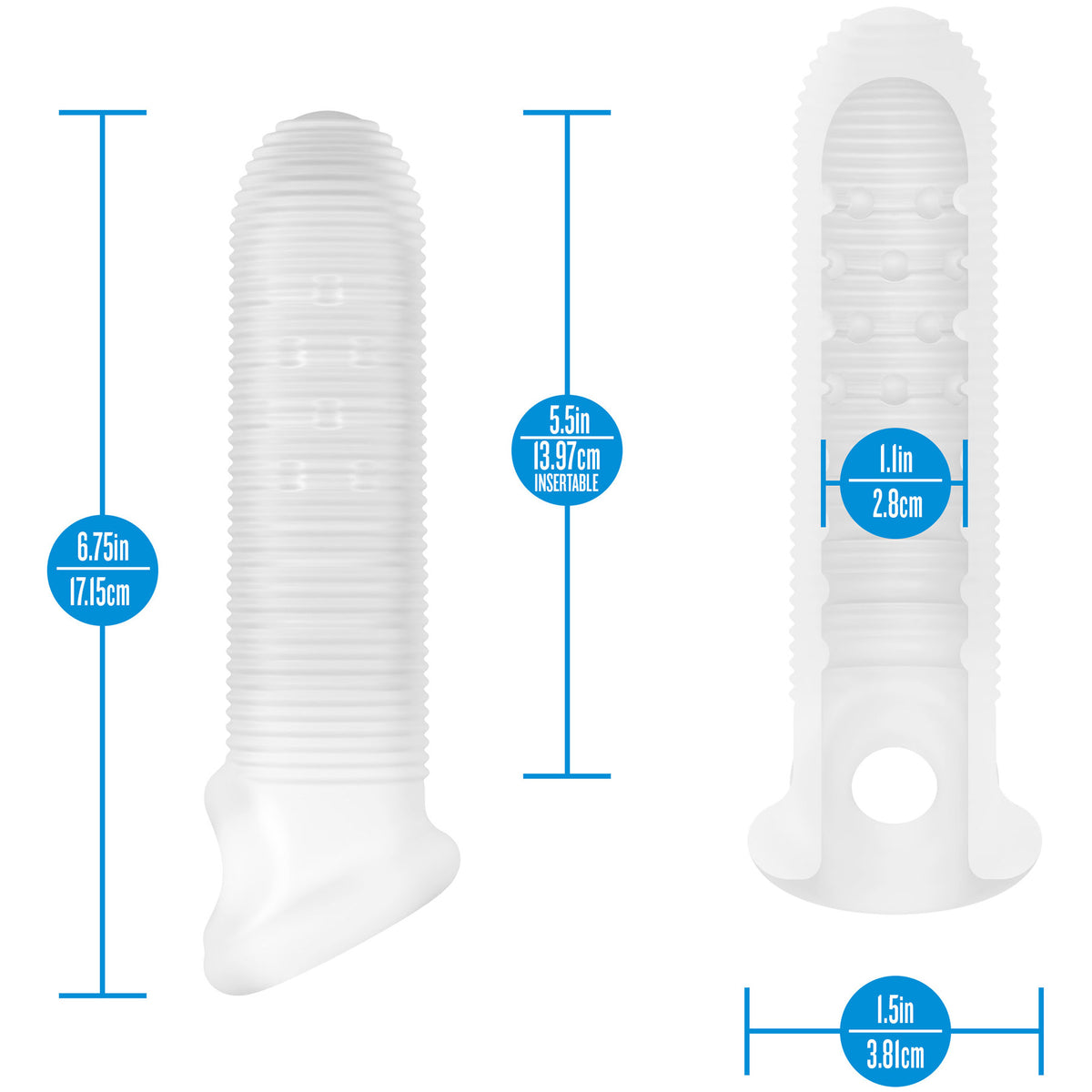 Performance Plus Silicone Penis Sleeve With Ball Strap By Blush - Covert