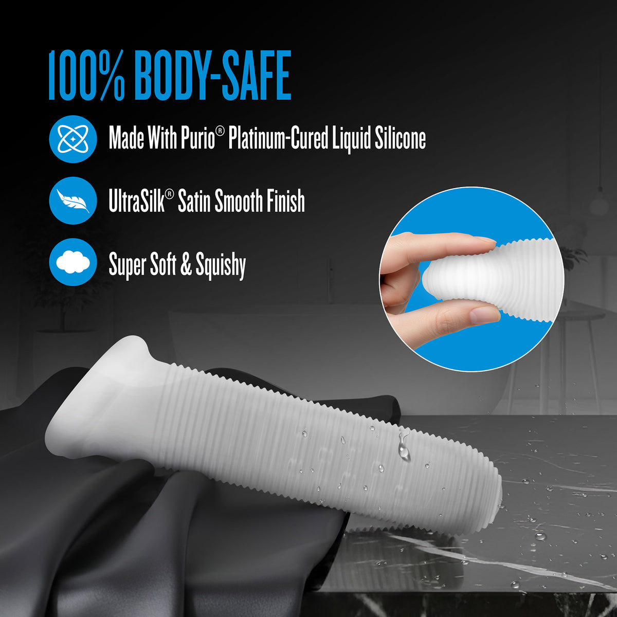 Performance Plus Silicone Penis Sleeve With Ball Strap By Blush