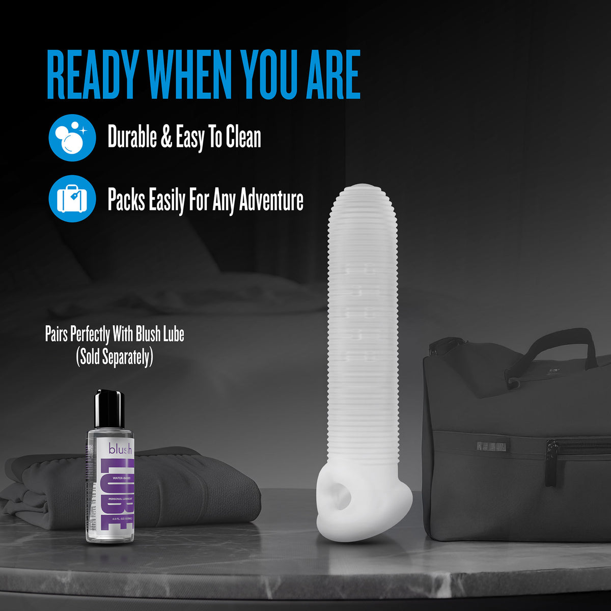 Performance Plus Silicone Penis Sleeve With Ball Strap By Blush