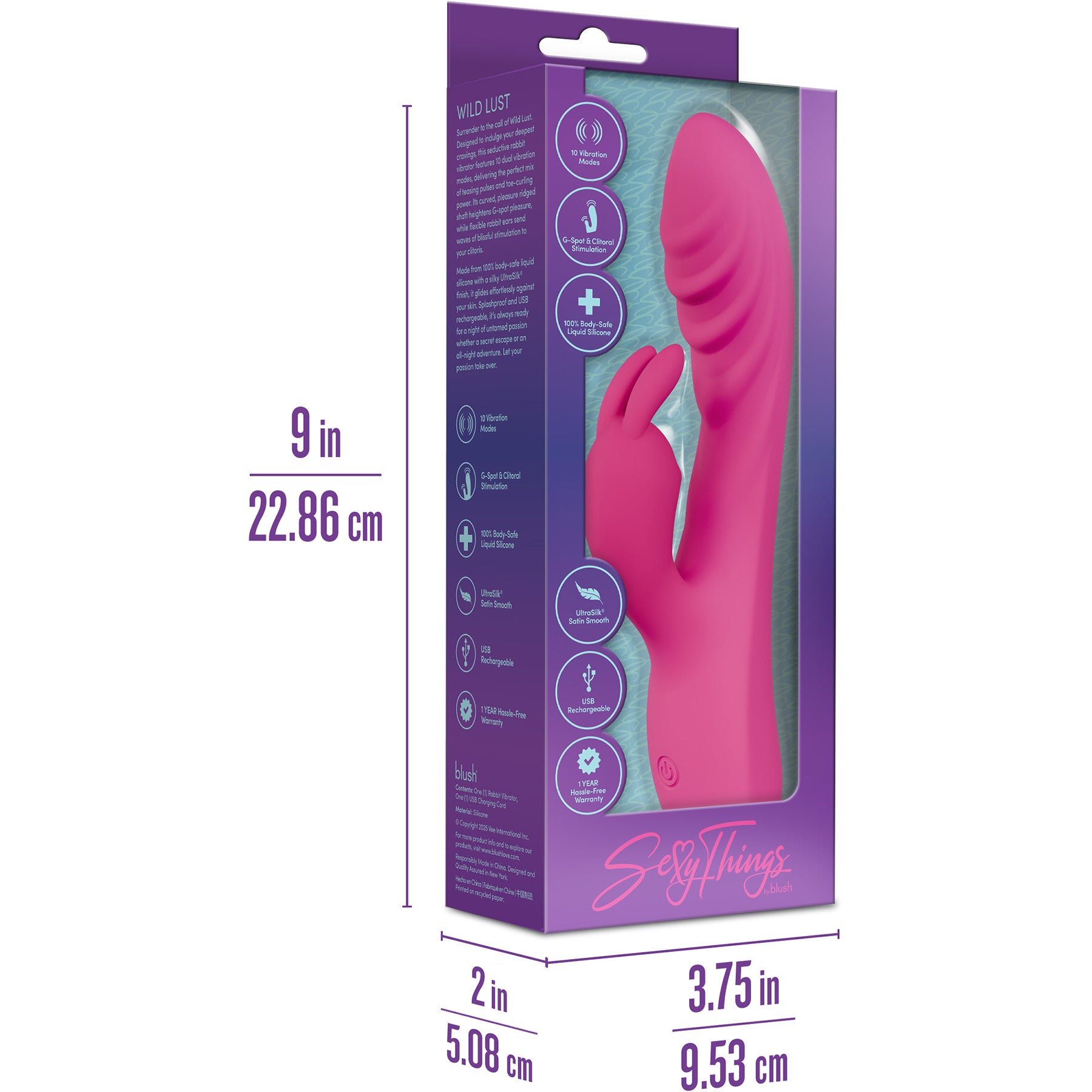 Sexy Things Wild Lust Rechargeable Silicone Rabbit Vibrator
