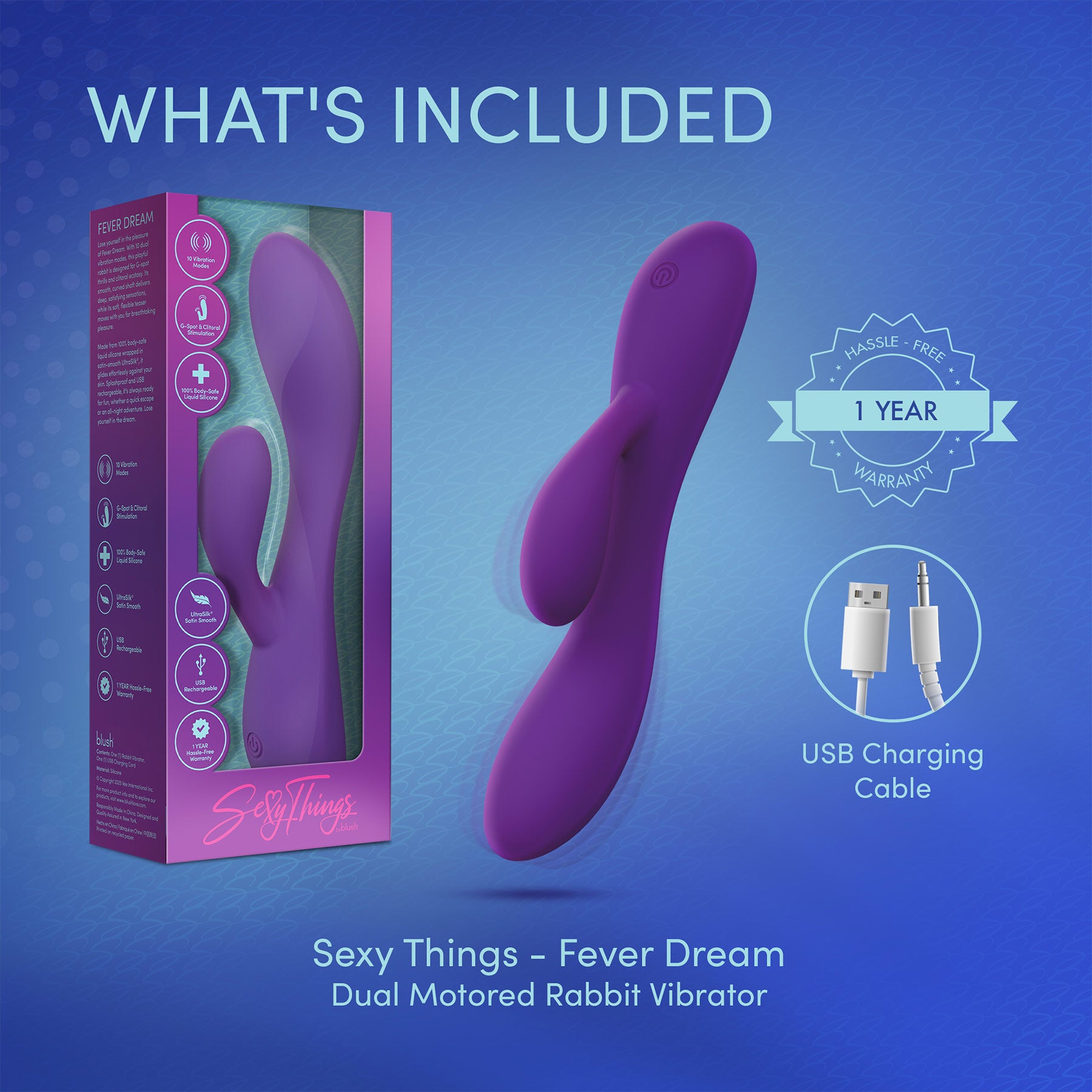 Sexy Things Fever Dream Rechargeable Silicone Rabbit Vibrator