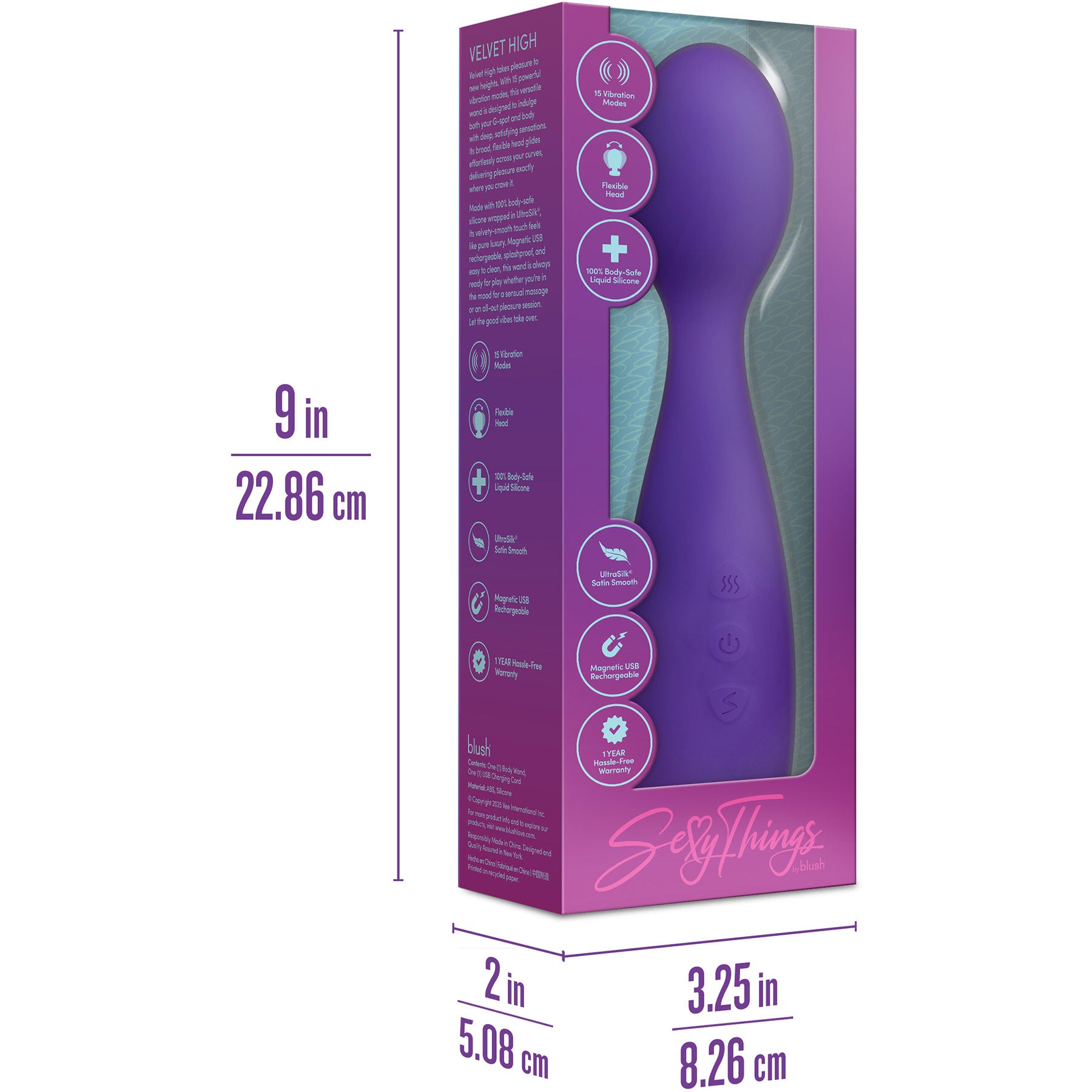 Sexy Things Velvet High Rechargeable Silicone Vibrating Wand