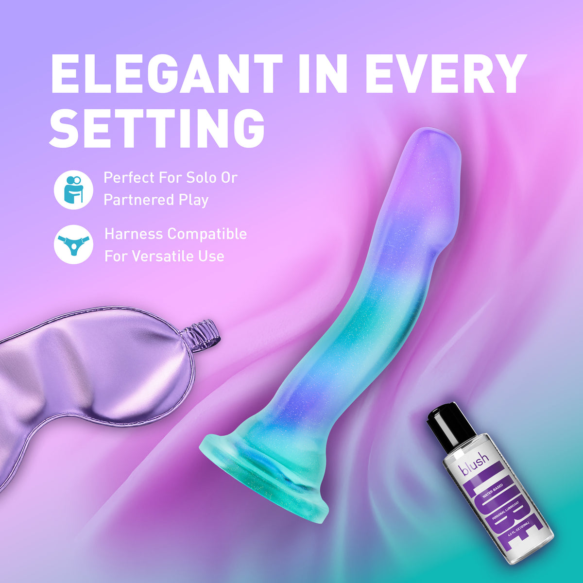 Avant Aurora Blue & Purple Silicone G-Spot Dildo With Suction Cup Base By Blush