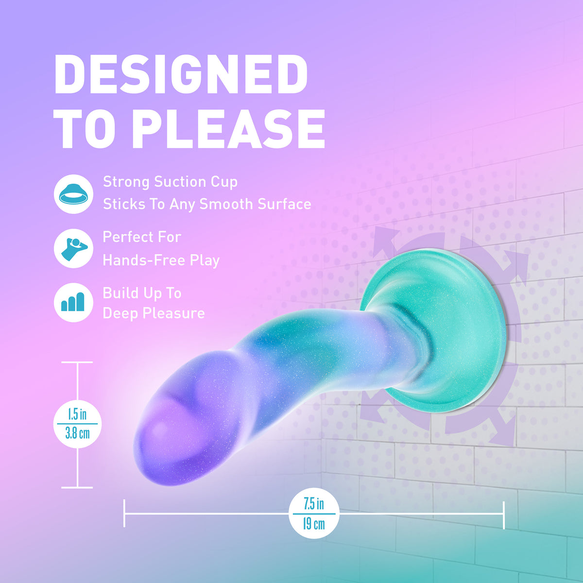 Avant Aurora Blue & Purple Silicone G-Spot Dildo With Suction Cup Base By Blush
