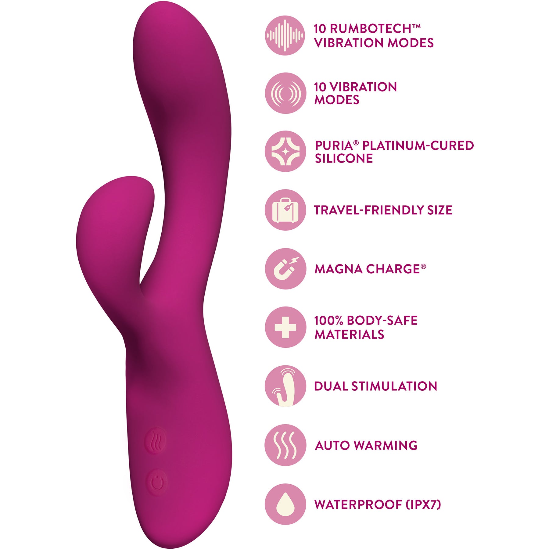 Quinn Rechargeable Silicone Warming Rabbit Vibrator By Blush