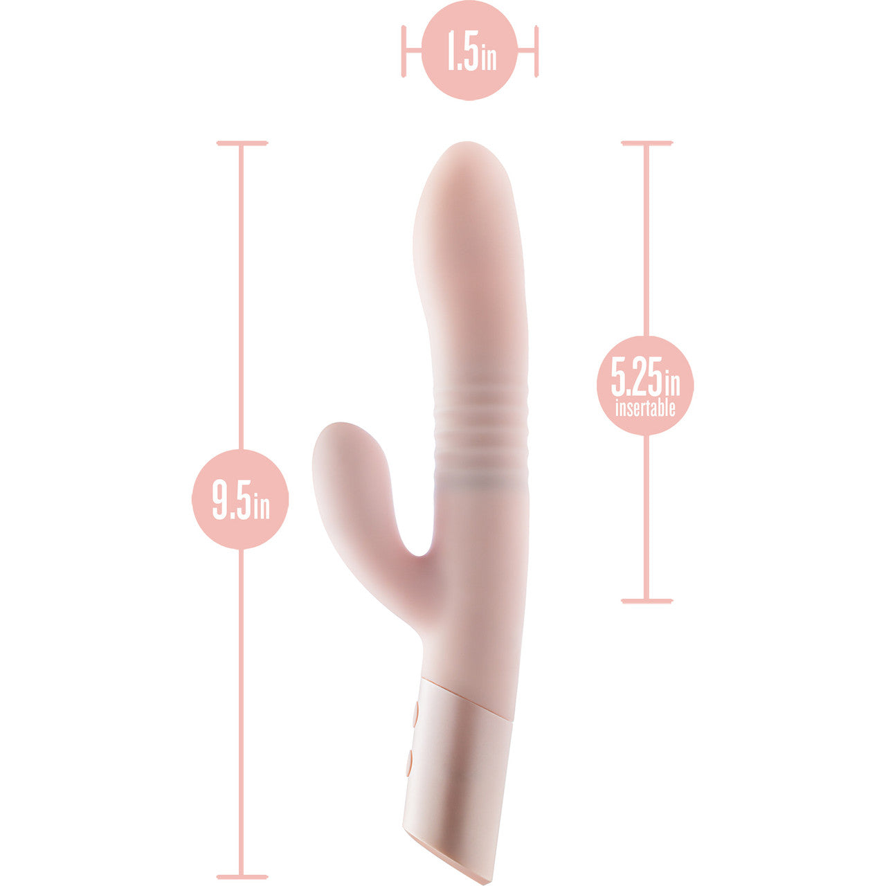 Fraya Rechargeable Silicone Thrusting Dual Stimulation Vibrator By Blush - Pink