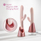 Fraya Rechargeable Silicone Thrusting Dual Stimulation Vibrator By Blush - Pink
