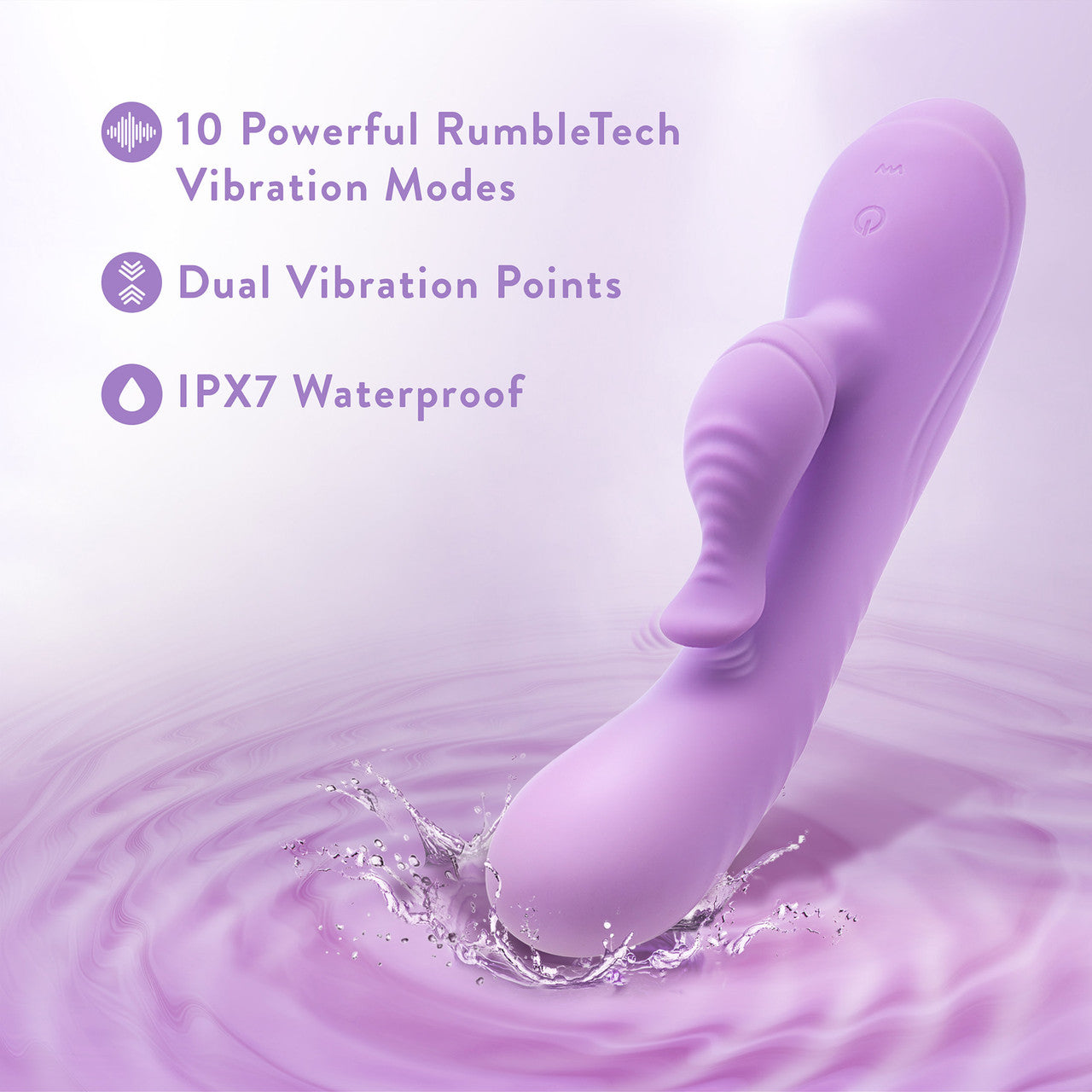 Evelyn Rechargeable Waterproof Silicone Dual Stimulation Vibrator By Blush - Purple