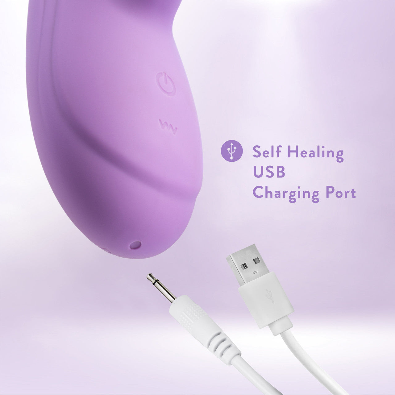 Evelyn Rechargeable Waterproof Silicone Dual Stimulation Vibrator By Blush - Purple