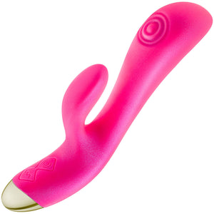 Aria Pleasin' AF Silicone Waterproof Dual Stimulation Vibrator By Blush - Fuchsia