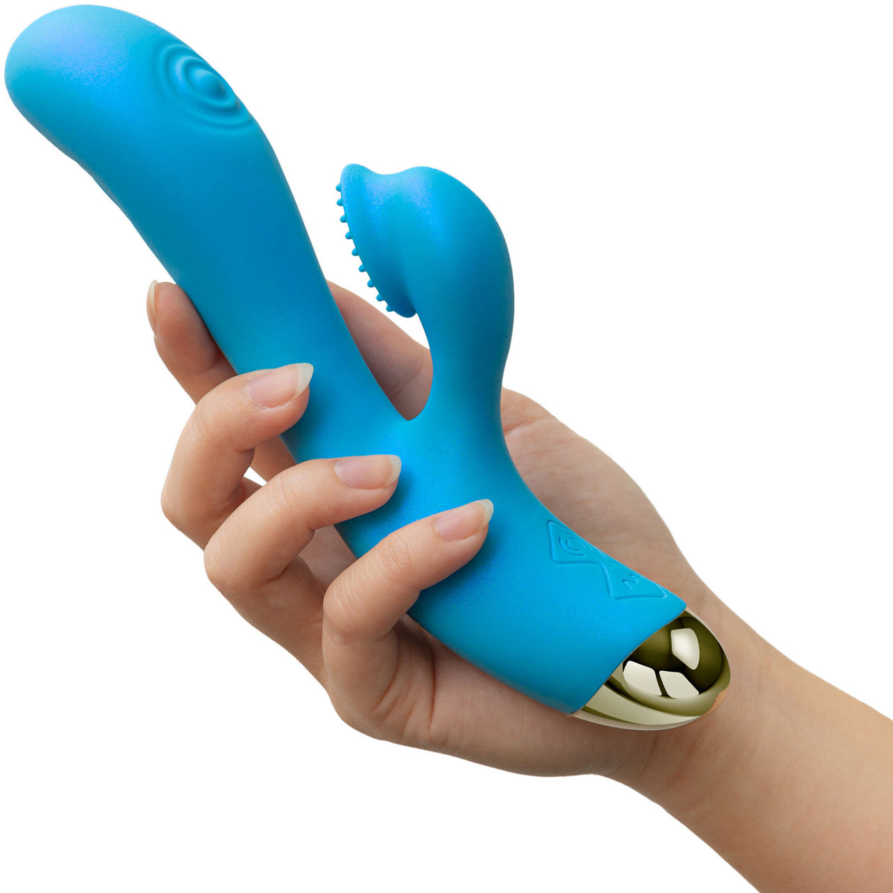 Aria Arousing AF Silicone Waterproof Dual Stimulation Vibrator By Blush - Blue