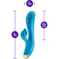 Aria Arousing AF Silicone Waterproof Dual Stimulation Vibrator By Blush - Blue