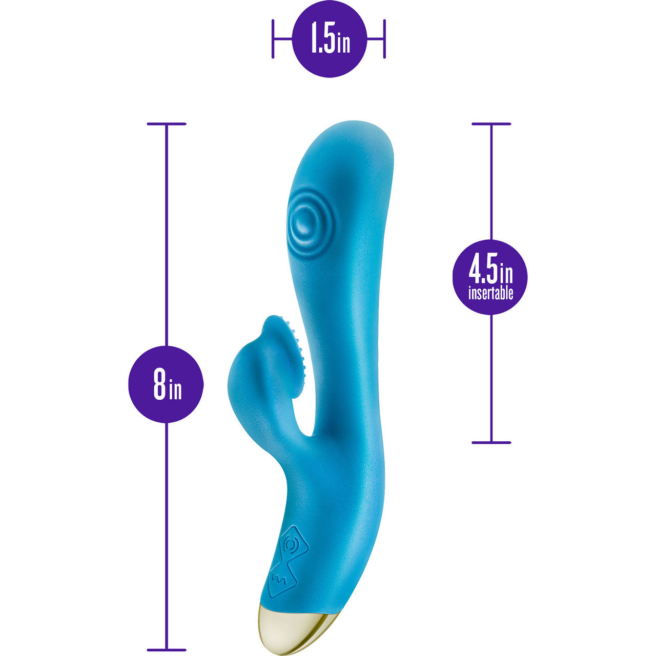 Aria Arousing AF Silicone Waterproof Dual Stimulation Vibrator By Blush - Blue