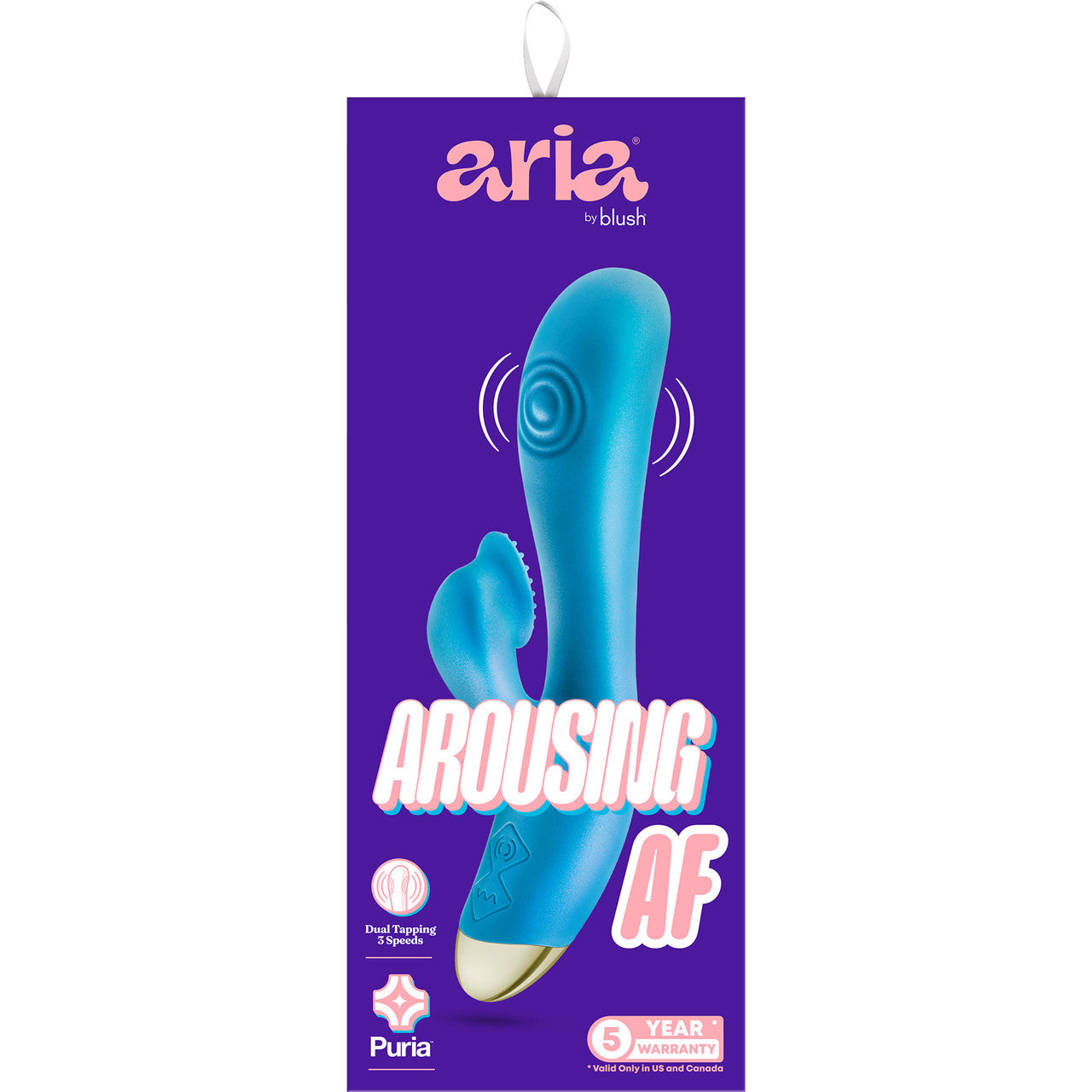 Aria Arousing AF Silicone Waterproof Dual Stimulation Vibrator By Blush - Blue