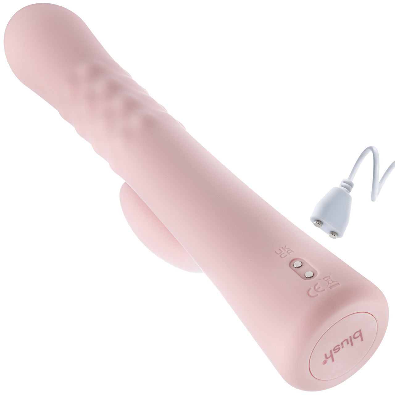 Jaymie Rechargeable Waterproof Silicone Rabbit Vibrator With Pulsating Shaft By Blush - Pink