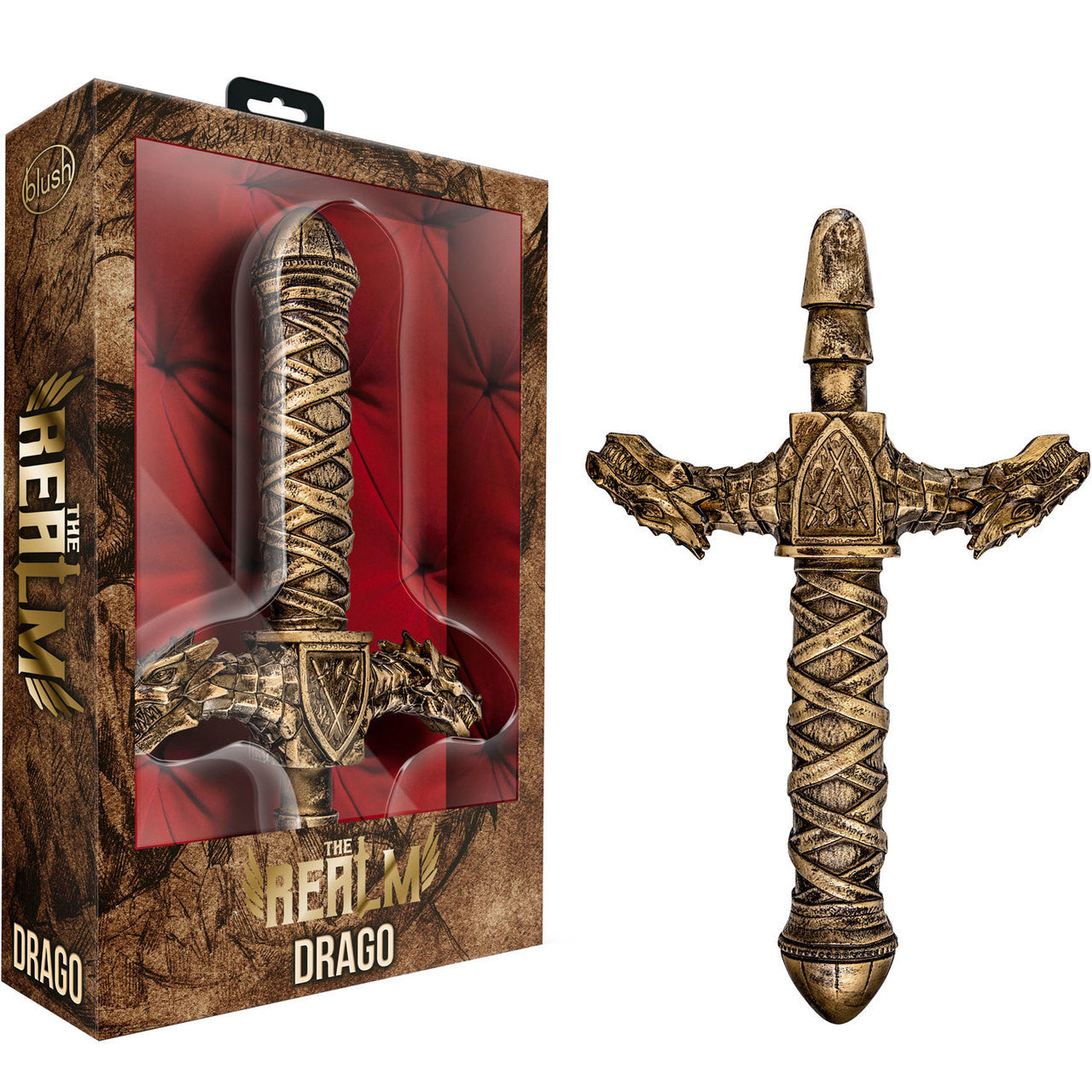 The Realm Drago Lock On Dragon Sword Dildo Handle - Bronze