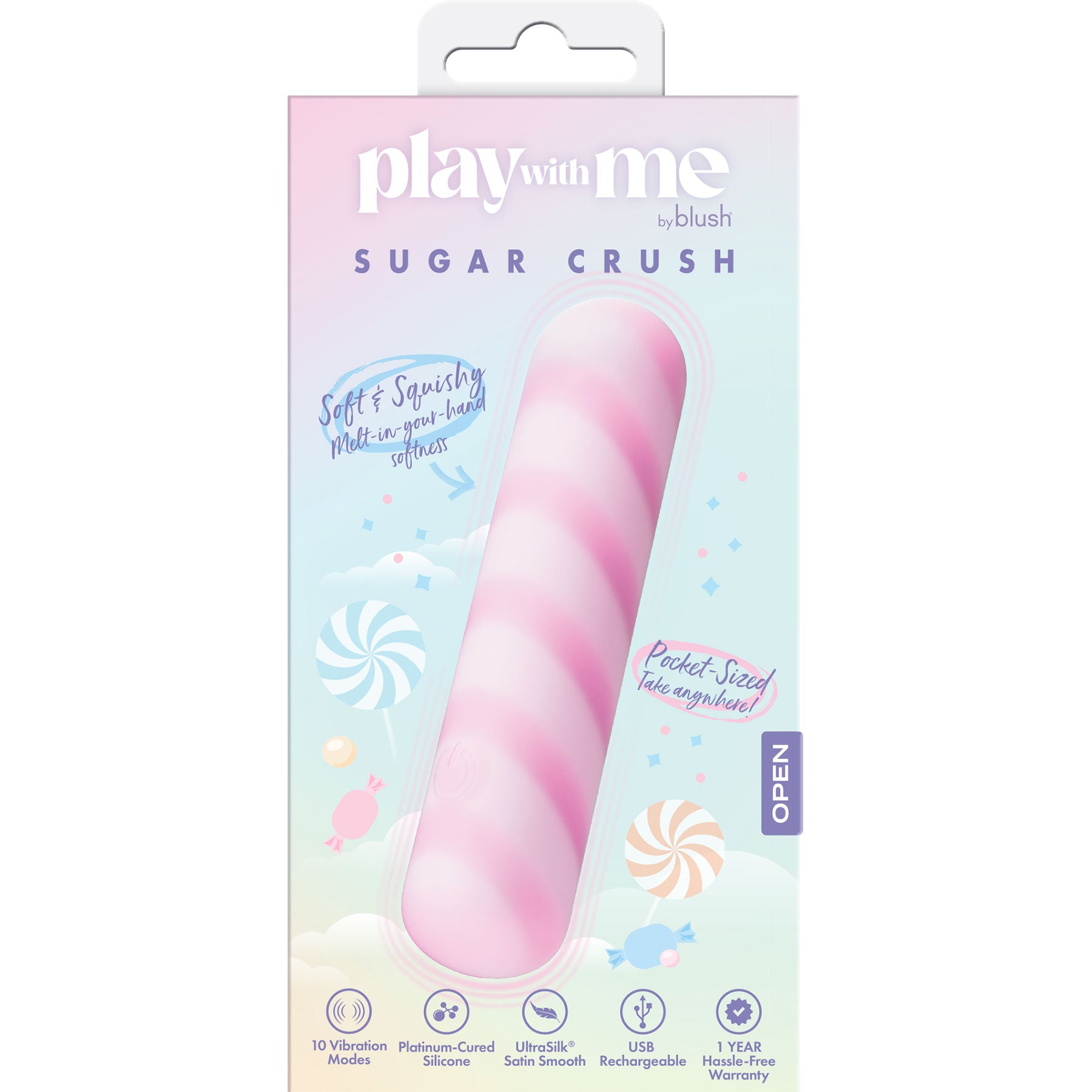 Play With Me Sugar Crush Rechargeable Silicone Bullet Vibrator By Blush