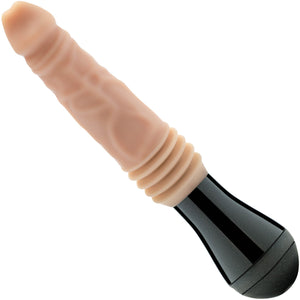 Dr. Skin Dr. Knight 5" Thrusting, Gyrating & Vibrating Silicone Dildo With Handle By Blush - Vanilla