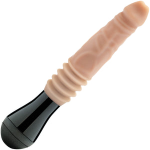 Dr. Skin Dr. Knight 5" Thrusting, Gyrating & Vibrating Silicone Dildo With Handle By Blush - Vanilla