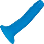 Neo Elite 5.5 Inch Dual Density Realistic Silicone Dildo by Blush - Neon Blue