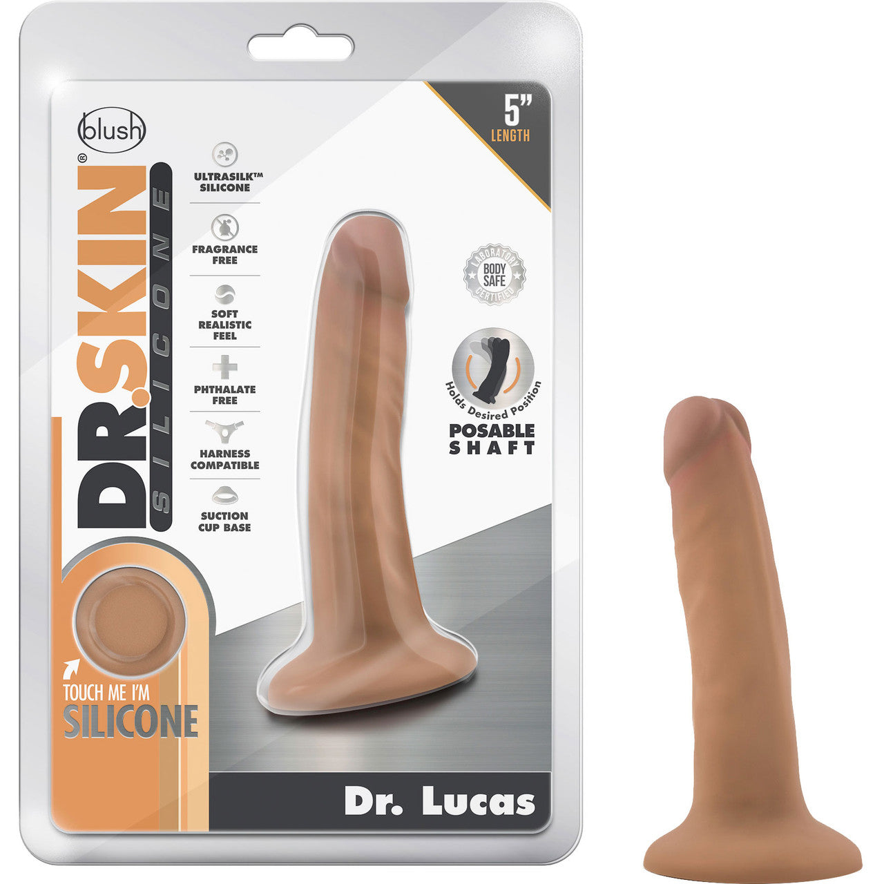 Dr. Skin Dr. Lucas 5.5 Inch Silicone Suction Cup Dildo by Blush - Caramel