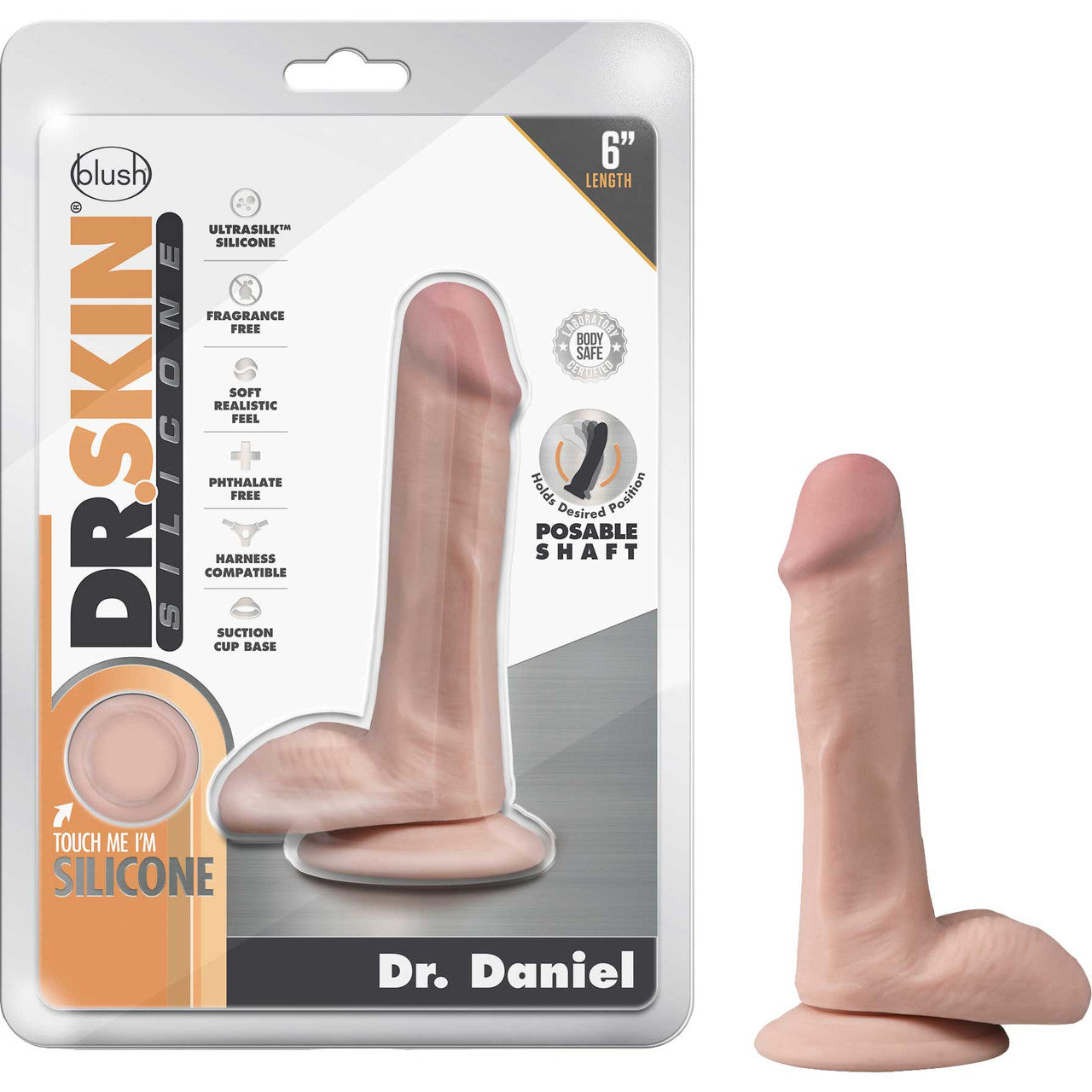 Dr. Skin Dr. Daniel 6 Inch Silicone Suction Cup Dildo by Blush - Vanilla