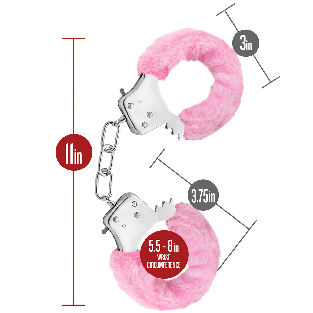 Temptasia Cuffs By Blush Novelties - Pink Furry Handcuffs