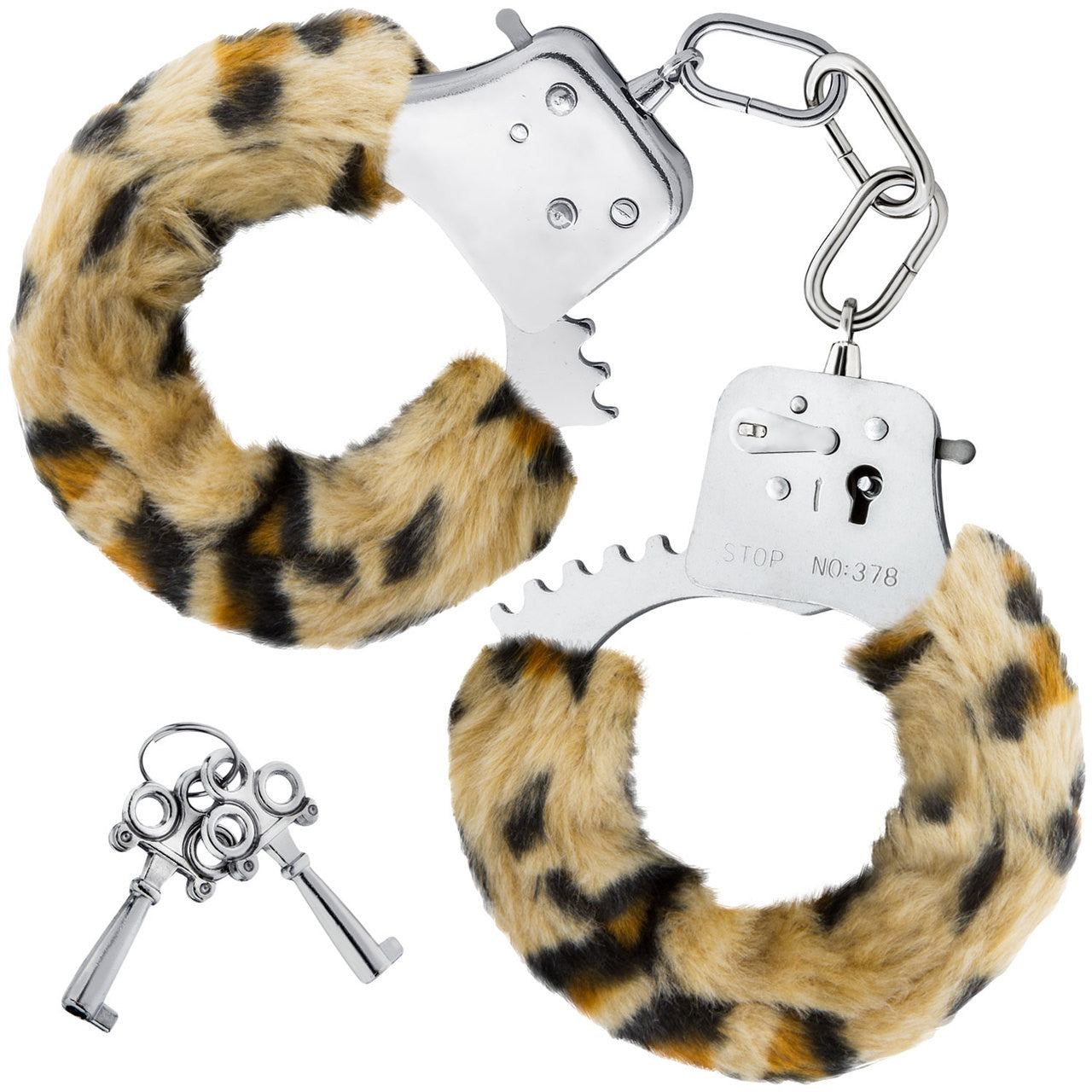 Temptasia Cuffs By Blush Novelties - Leopard Furry Handcuffs