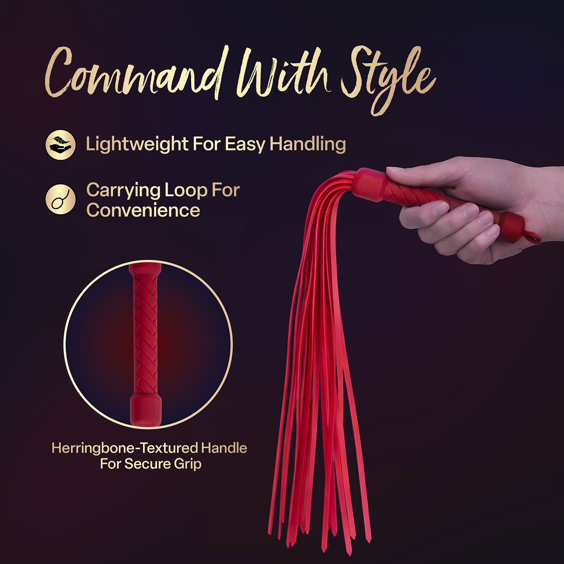 Temptasia® Ardor® Multi-Tail Silicone Flogger
