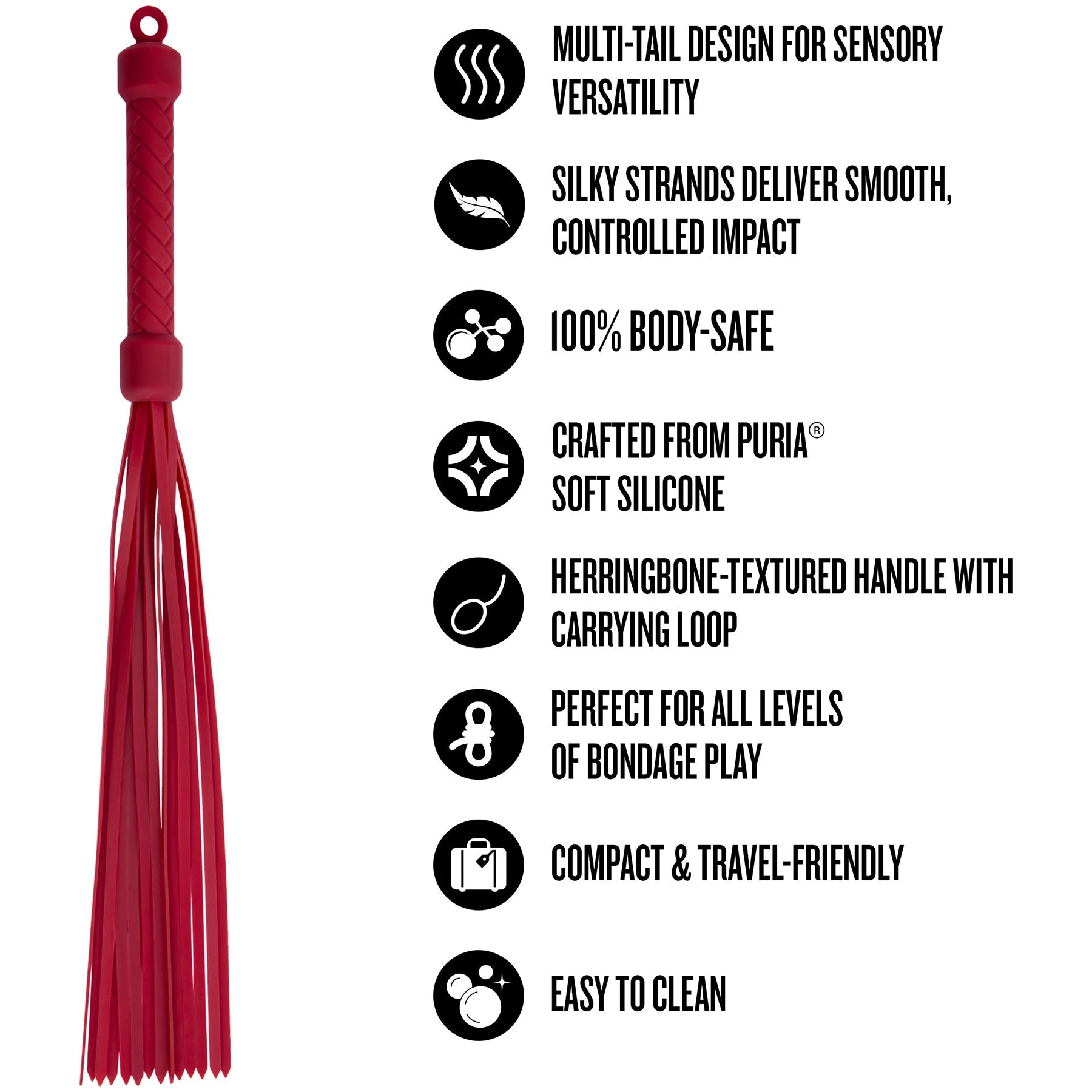 Temptasia® Ardor® Multi-Tail Silicone Flogger