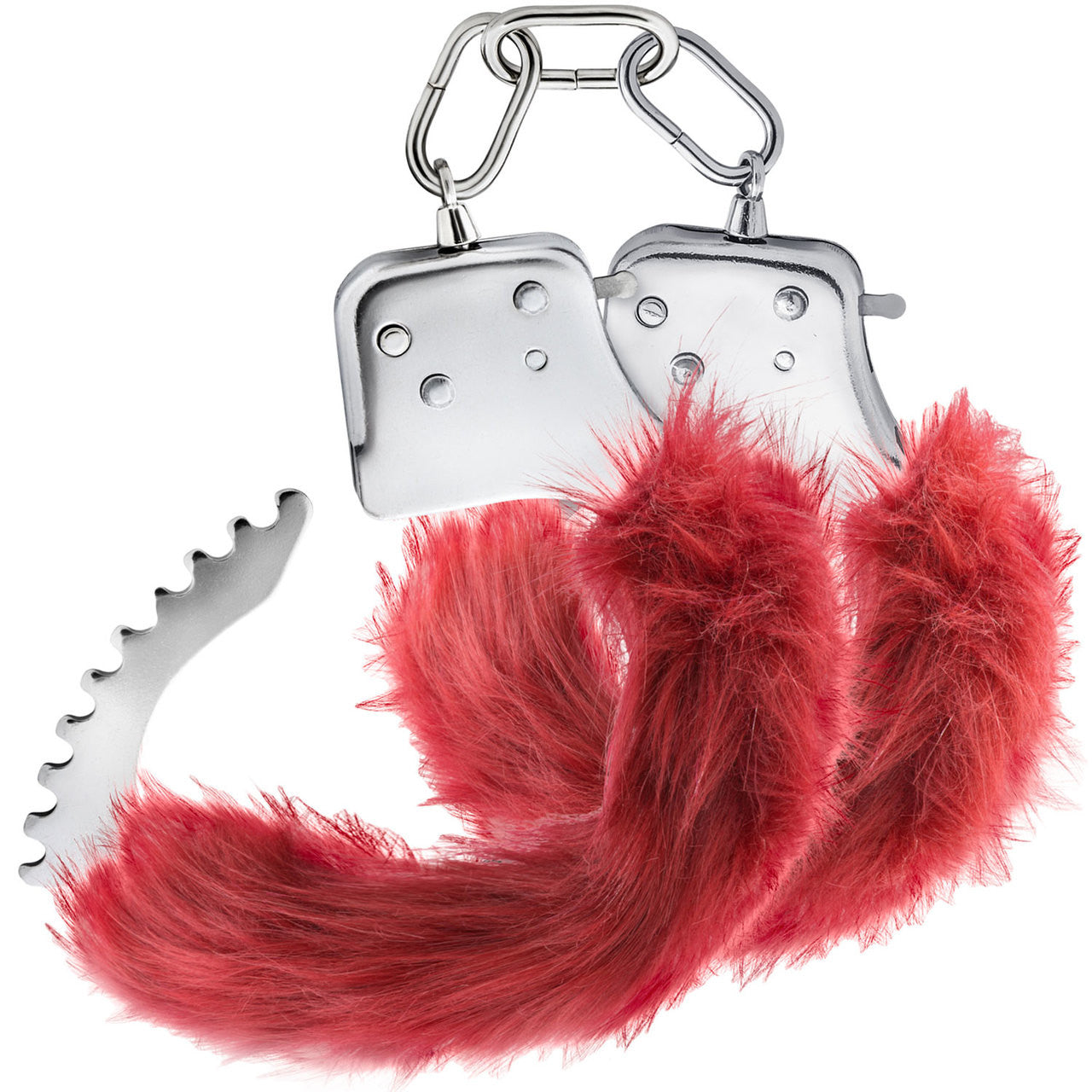 Temptasia Cuffs By Blush Novelties - Burgundy Plush Furry Handcuffs