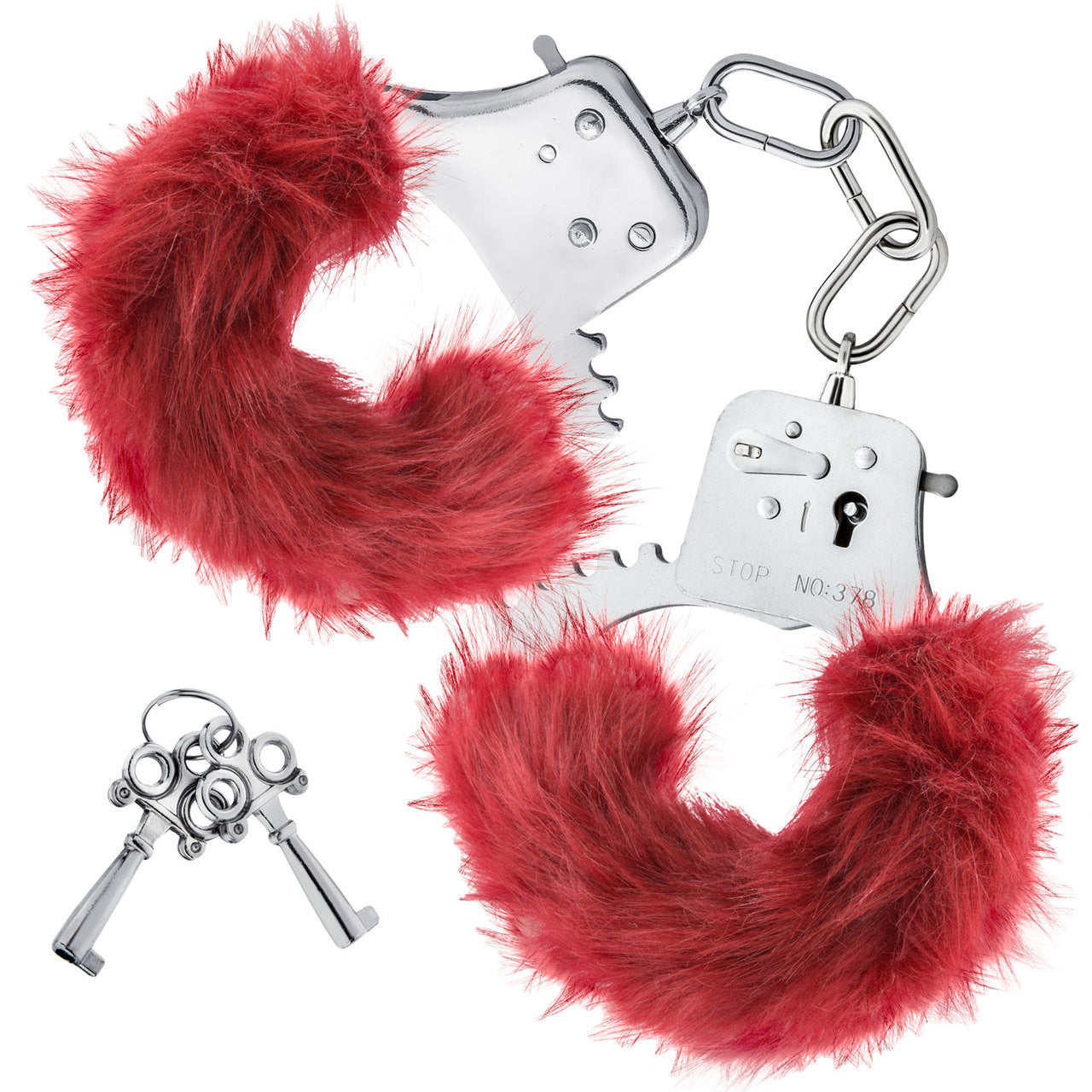 Temptasia Cuffs By Blush Novelties - Burgundy Plush Furry Handcuffs