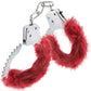 Temptasia Cuffs By Blush Novelties - Burgundy Plush Furry Handcuffs