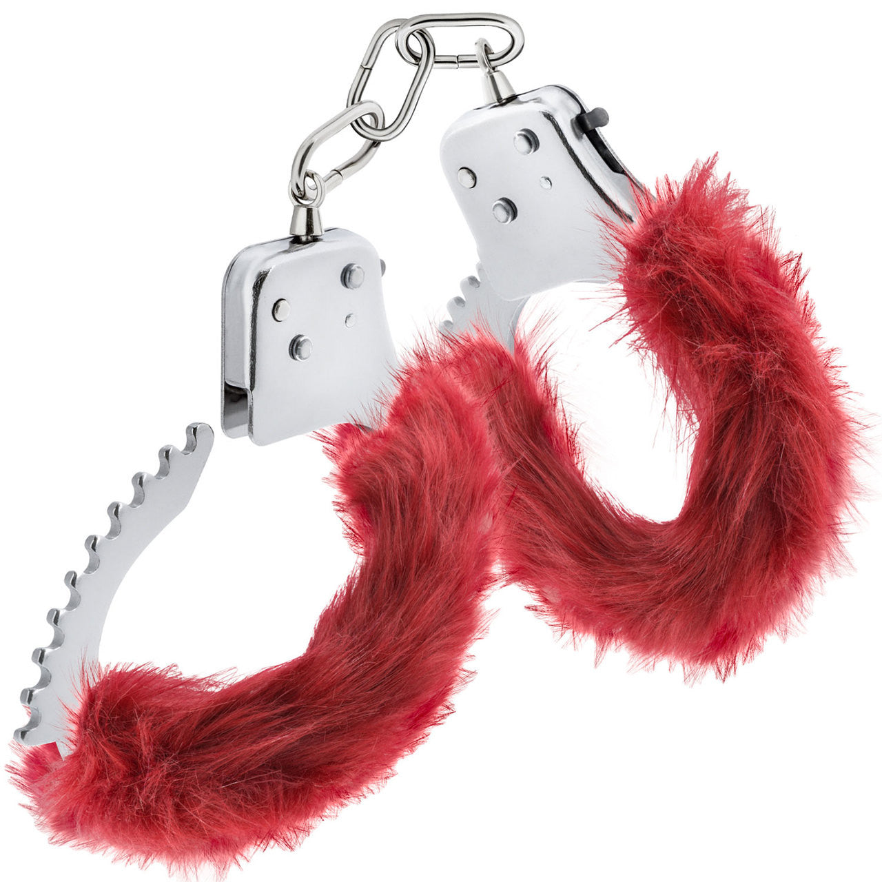 Temptasia Cuffs By Blush Novelties - Burgundy Plush Furry Handcuffs