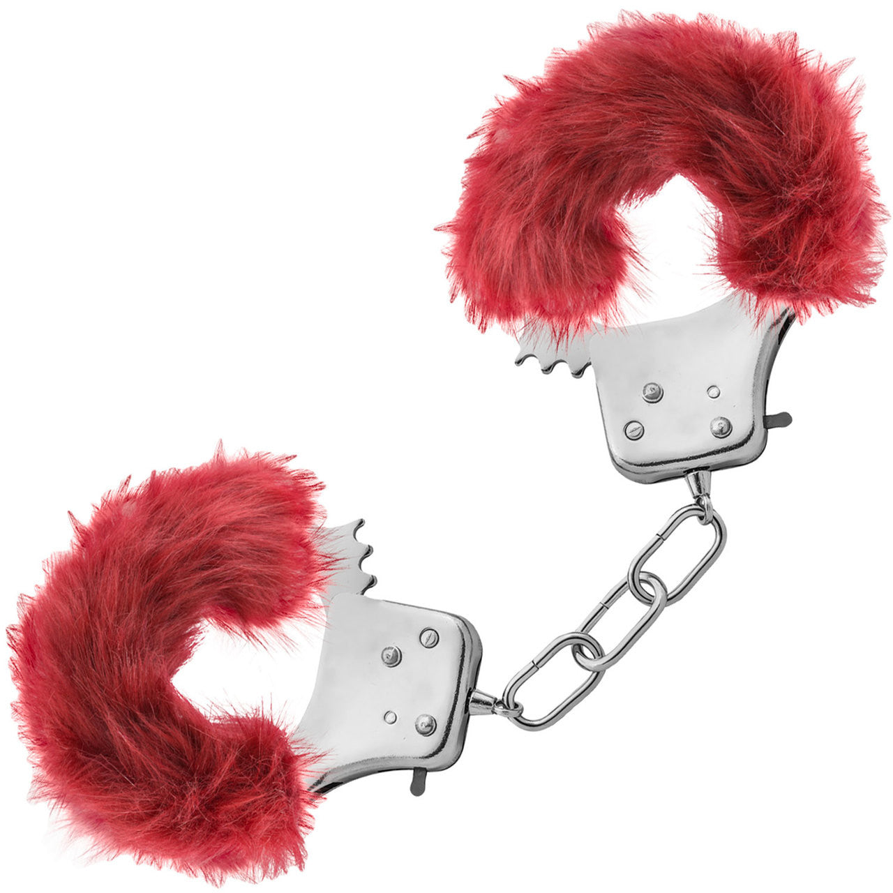 Temptasia Cuffs By Blush Novelties - Burgundy Plush Furry Handcuffs