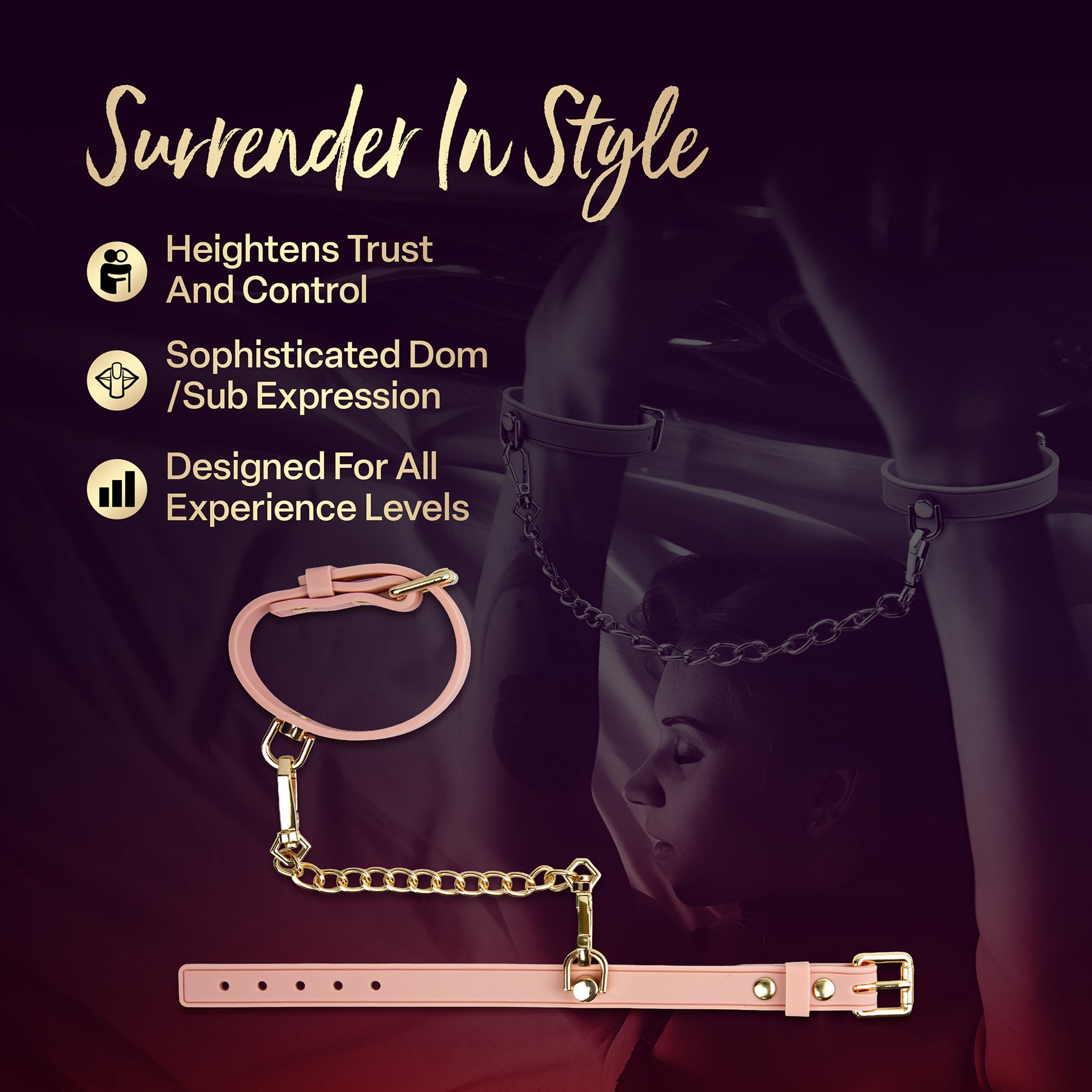 Temptasia® Ardor® Silicone Wrist & Ankle Restraints - Pink
