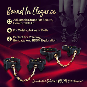 Temptasia® Ardor® Silicone Wrist & Ankle Restraints With Bow