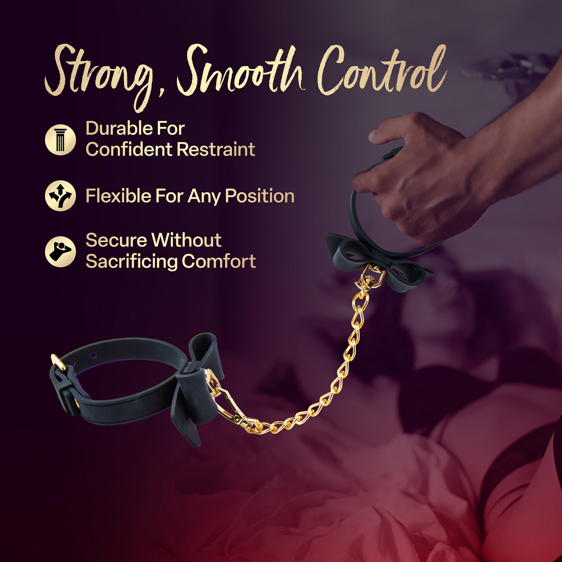 Temptasia® Ardor® Silicone Wrist & Ankle Restraints With Bow
