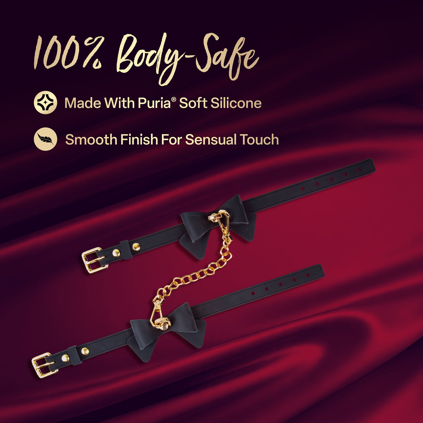Temptasia® Ardor® Silicone Wrist & Ankle Restraints With Bow