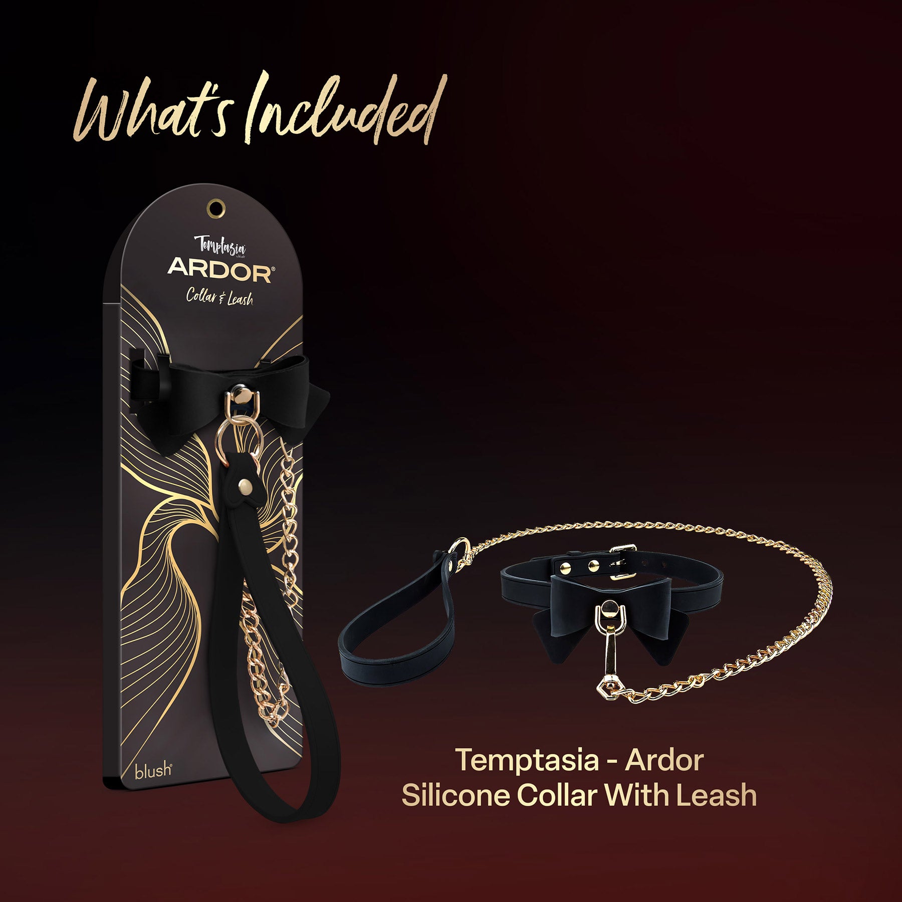 Temptasia® Ardor® Silicone Collar & Leash With Bow