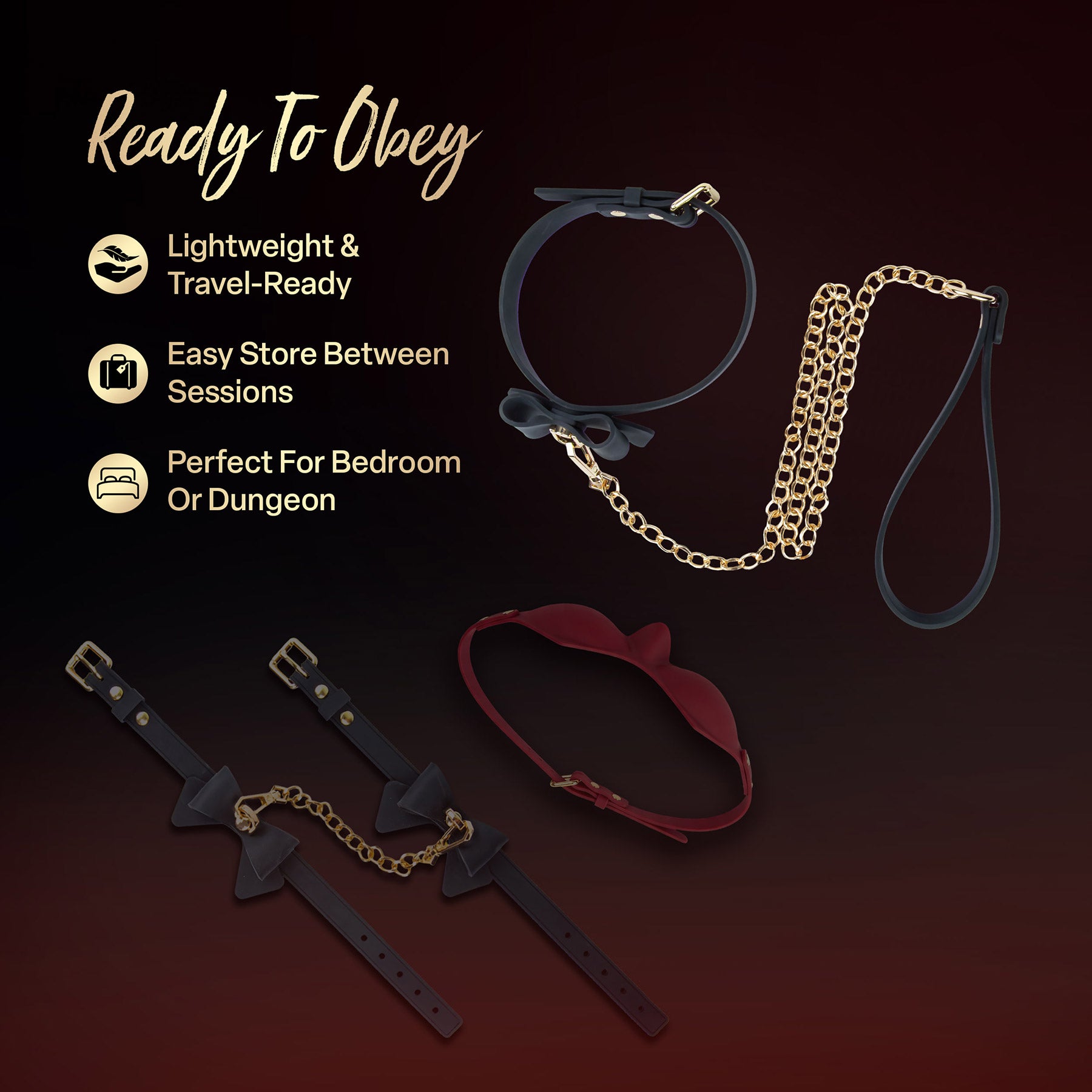 Temptasia® Ardor® Silicone Collar & Leash With Bow