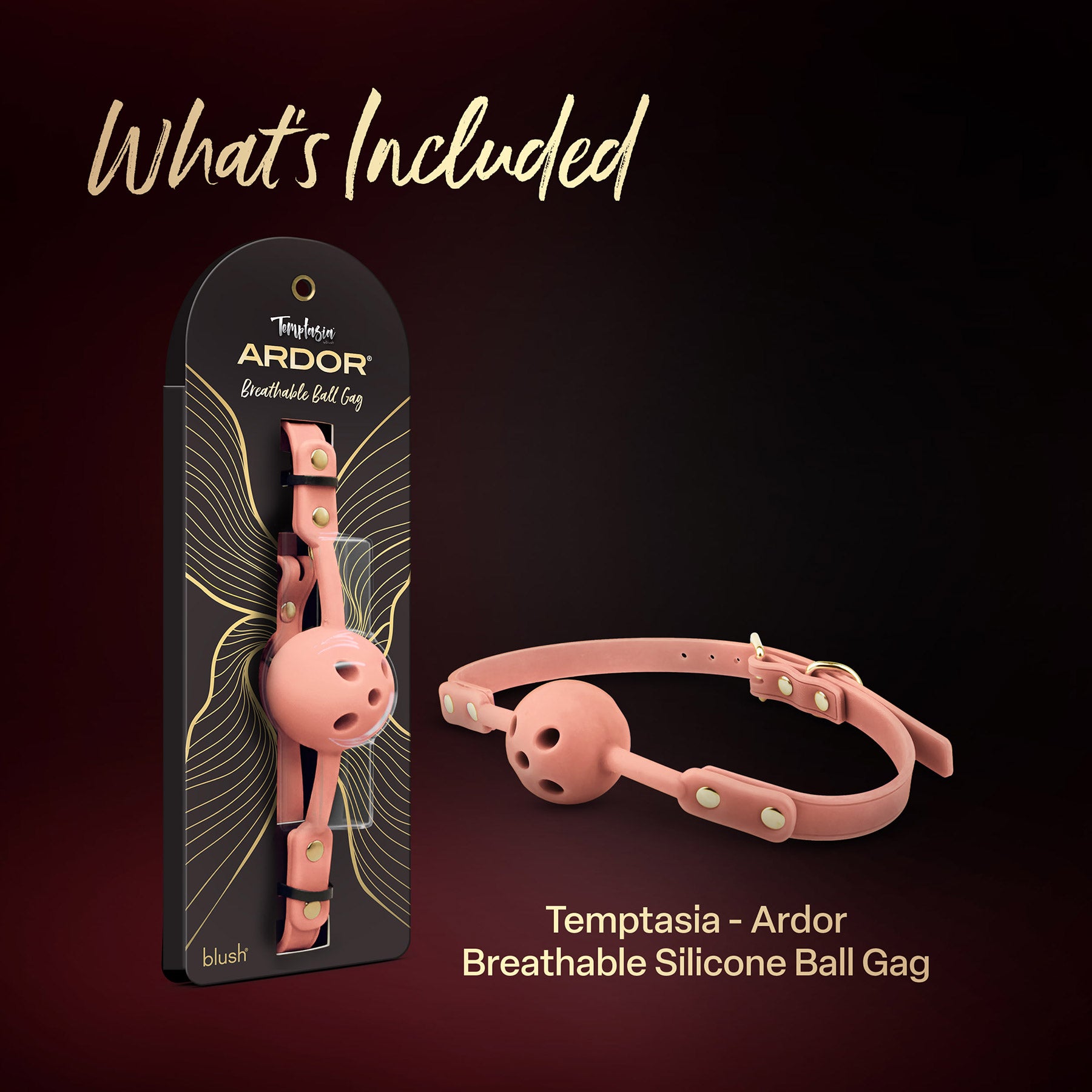 Temptasia® Ardor® Silicone Ball Gag - Pink